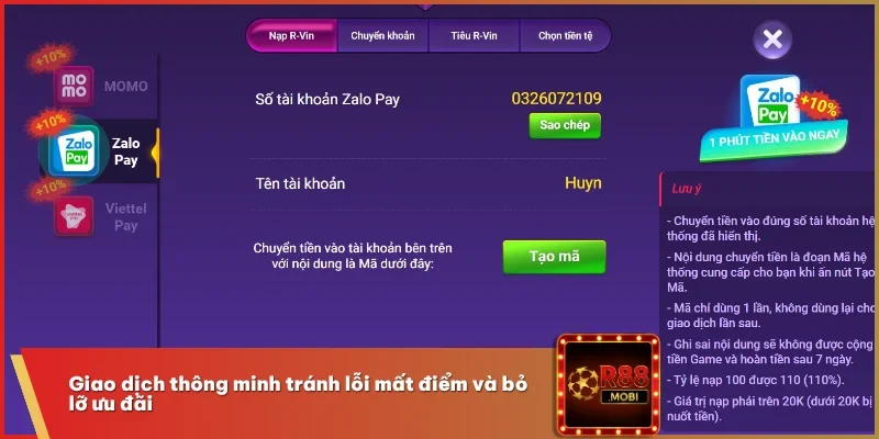 Giao dịch thông minh tránh lỗi mất điểm và bỏ lỡ ưu đãi